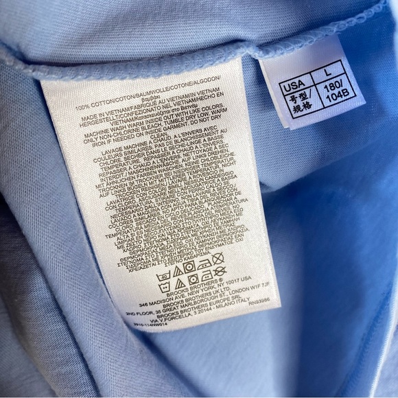 Brooks Brothers Mens Graphic Tee Sz L Light Blue Crew Neck Beach Tropical Ocean - Picture 6 of 9